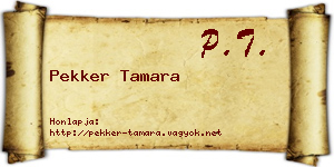 Pekker Tamara névjegykártya